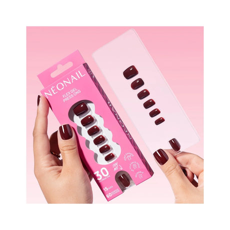 Flex Gel Press Ons 30 pz - Merlot Short Square