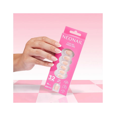 Flex Gel Press Ons 32 pz - Perfect French Medium Almond