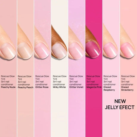 Rescue Glow Tint 3 in 1 Nail Conditioner Glazed Raspberry 7,2ml