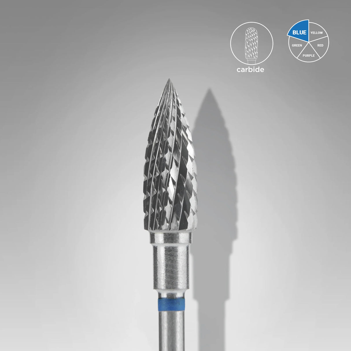 Staleks Punta Carbide Fiamma, blu, diametro 5 mm - lunghezza punta 13.5 mm
