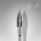 Staleks Punta Carbide Fiamma, blu, diametro 5 mm - lunghezza punta 13.5 mm