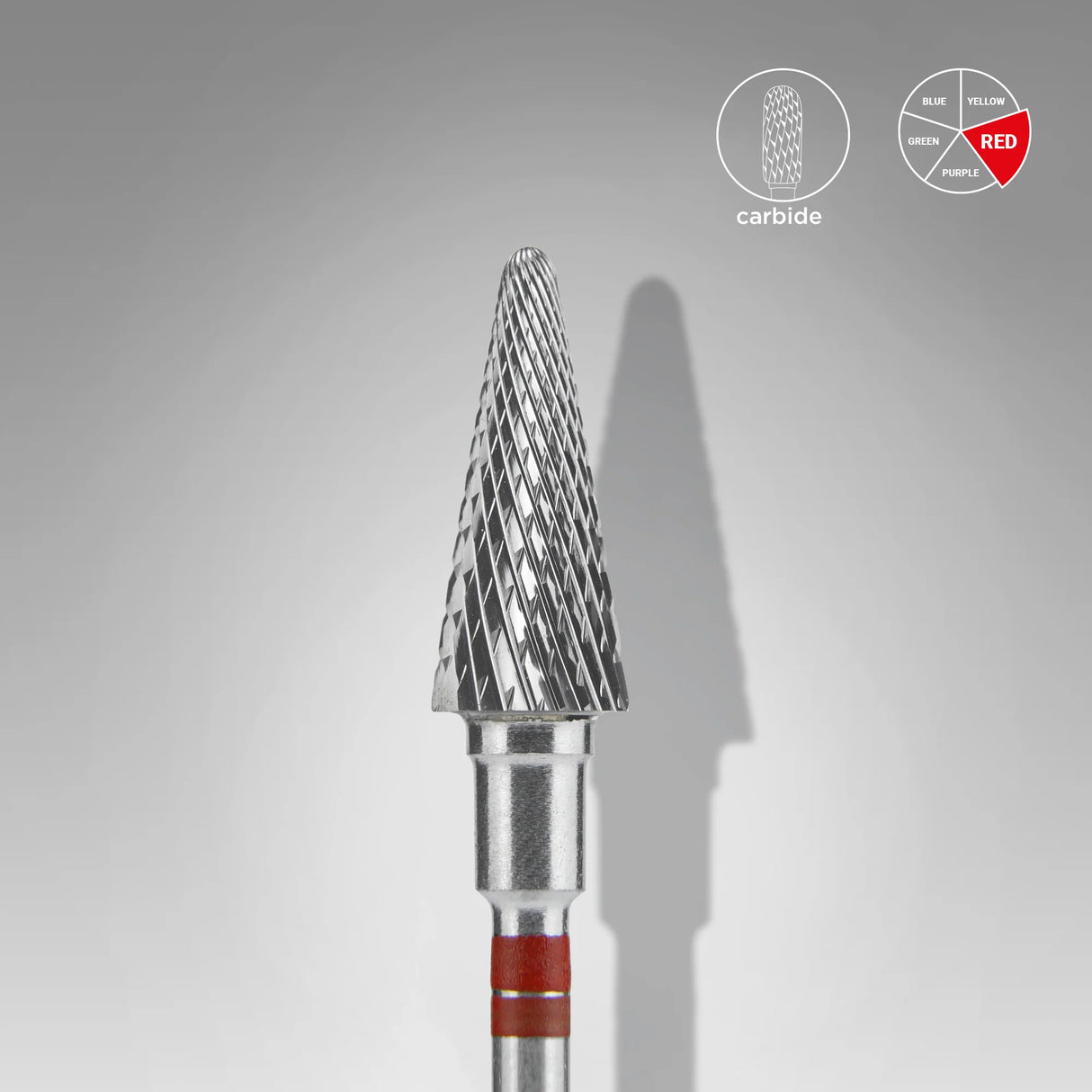 Staleks Punta Carbide Cono PER MANCINI, rosso, diametro 6 mm - lunghezza punta 14 mm