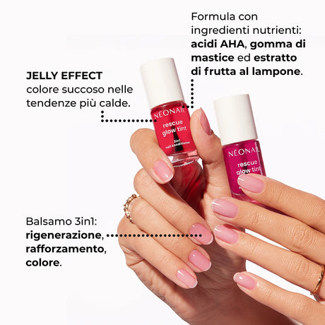 Rescue Glow Tint 3 in 1 Nail Conditioner Glazed Raspberry 7,2ml