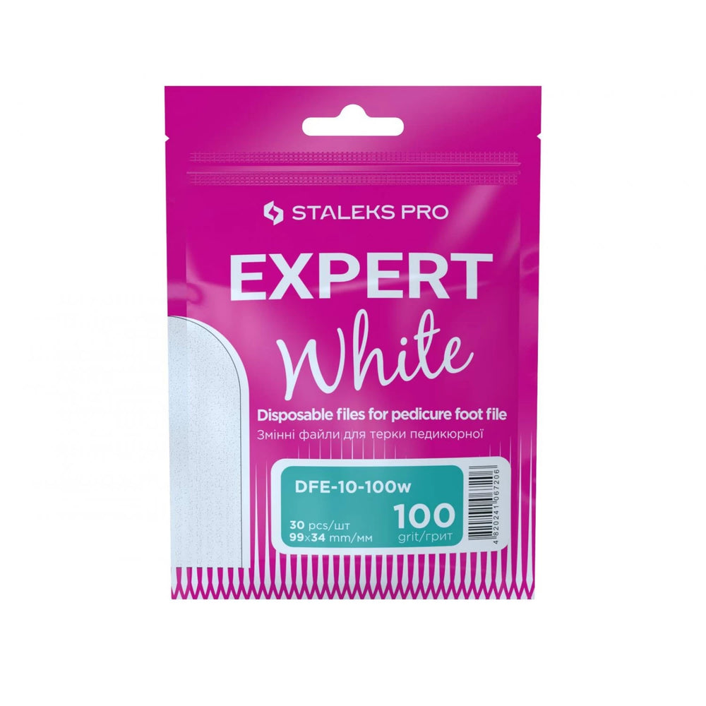 Ricambi adesivi con spugnetta EXPERT 10 per lima base dritta - 30 pezzi BIANCO