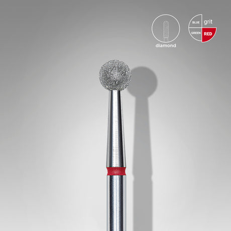 Staleks Punta diamantata a sfera, rosso, diametro punta 4 mm