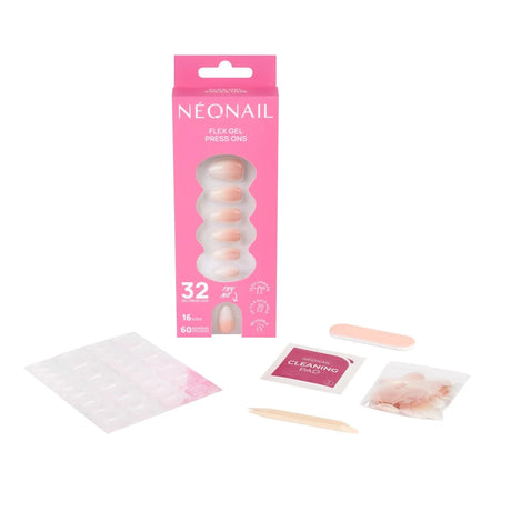 Flex Gel Press Ons 32 pz - Baby Boomer Rose Medium Almond