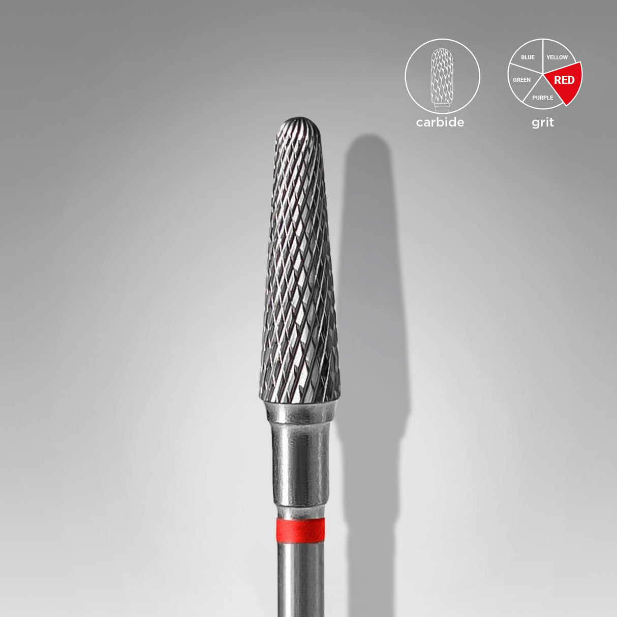 Staleks Punta Carbide Tronco, rosso, diametro 4 mm - lunghezza punta 13 mm