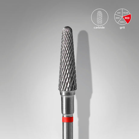 Staleks Punta Carbide Tronco, rosso, diametro 4 mm - lunghezza punta 13 mm