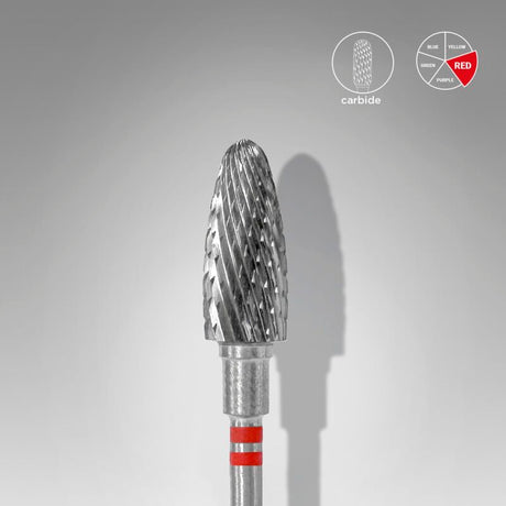 Staleks Punta Carbide PER MANCINI, rosso, diametro 6 mm - lunghezza punta 14 mm