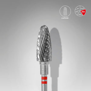 Staleks Punta Carbide PER MANCINI, rosso, diametro 6 mm - lunghezza punta 14 mm