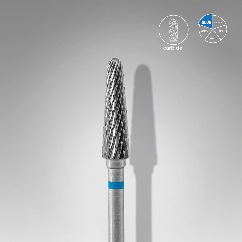 Staleks Punta Carbide Tronco, blu, diametro 4 mm - lunghezza punta 13 mm