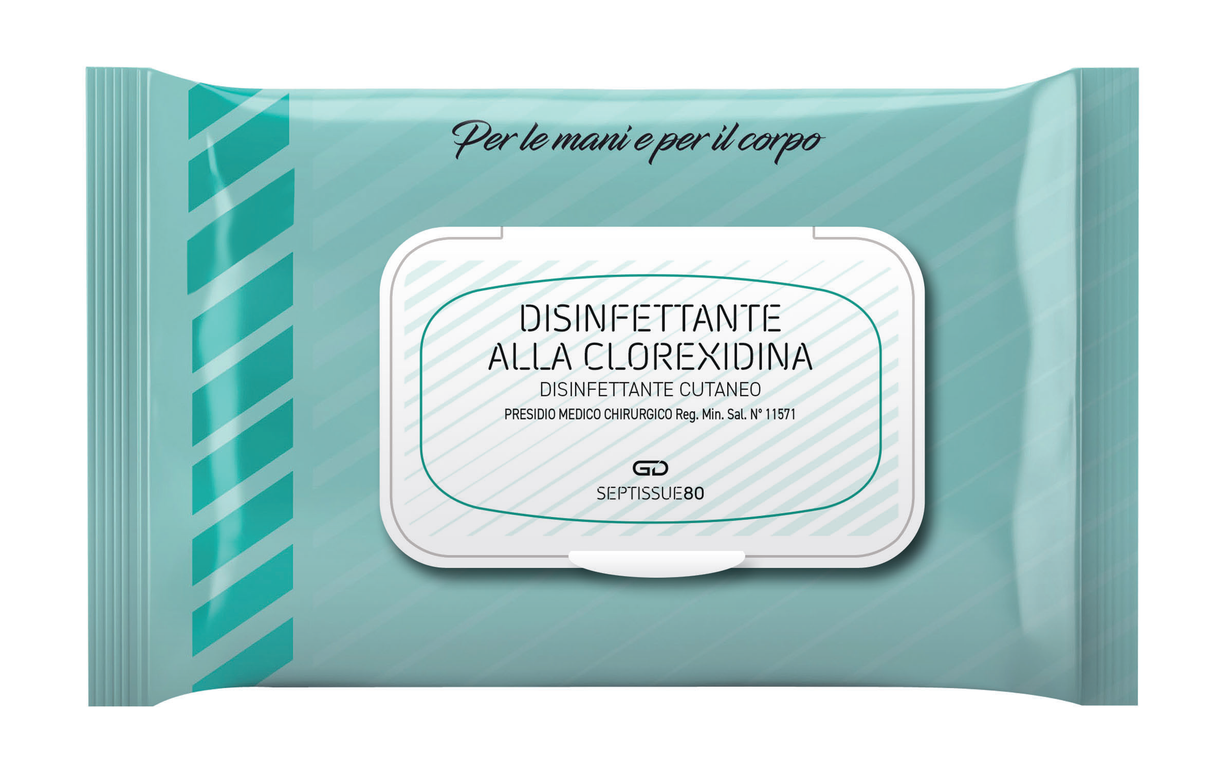 Salviette Disinfettanti alla Clorexidina Golmar - Mani e corpo (80pz)