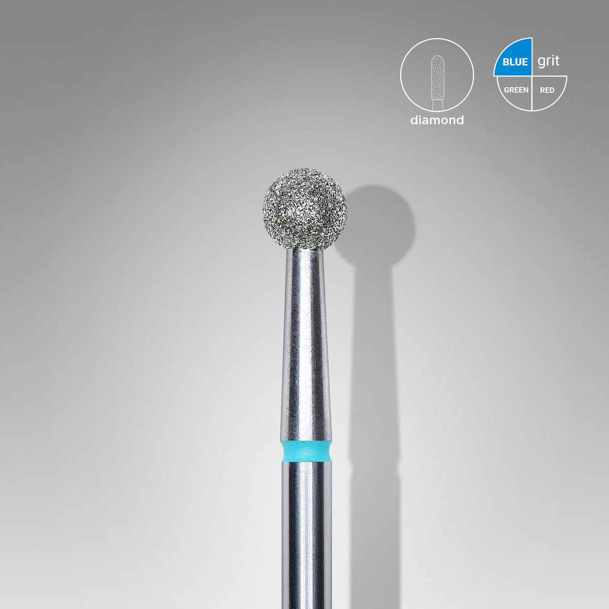 Staleks Punta diamantata a sfera, blu, diametro punta 4 mm