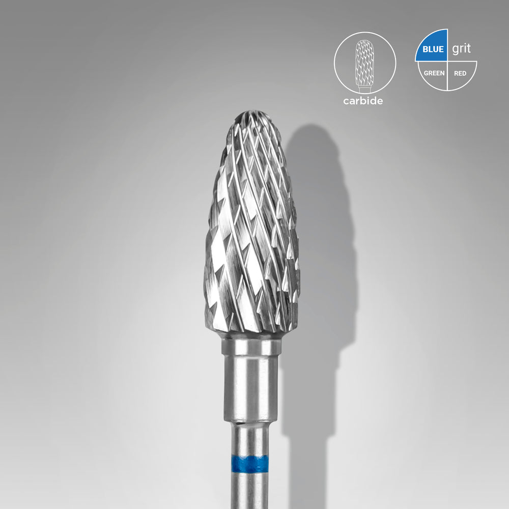 Staleks Punta Carbide Conica, blu, diametro 6 mm - lunghezza punta 14 mm